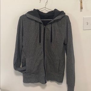Lululemon Grey/ Black Super Soft Hoodie ZIP Up